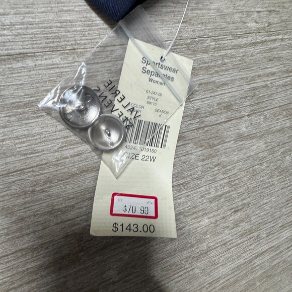 VTG Valerie Stevens Button Front Shirt Silk Top NWT Blue 22W Overshirt Lined - Picture 3 of 7